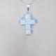 Small Cross - Pervenche-Silver Chain - 1